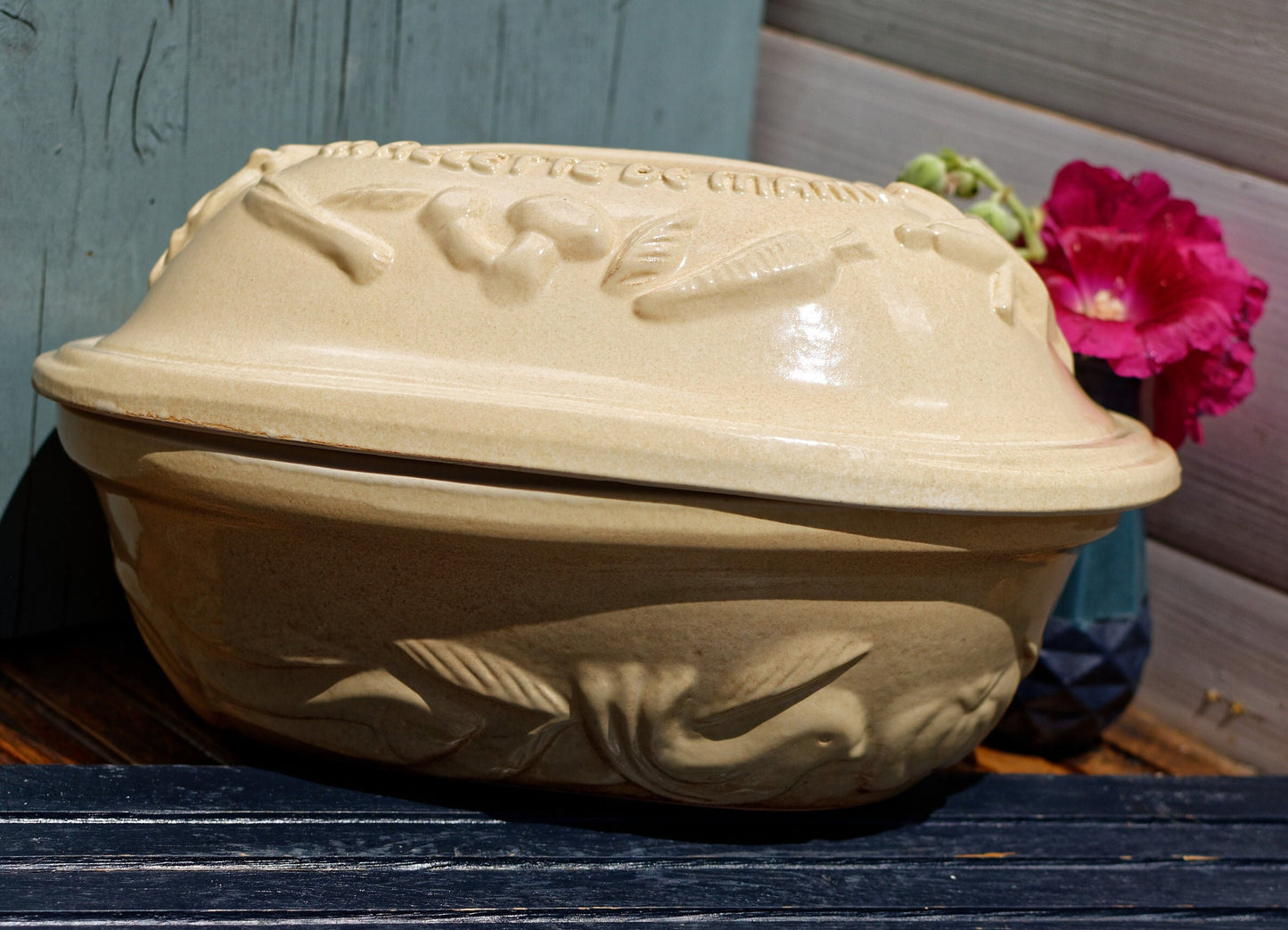 French Stoneware Cocotte Casserole Roasting Oven Pan Le Recette de Mamie