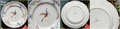 French Hand-painted Collectible Ironstone Plate Moustiers Clery LC France LONGCHAMP Terre de Fer