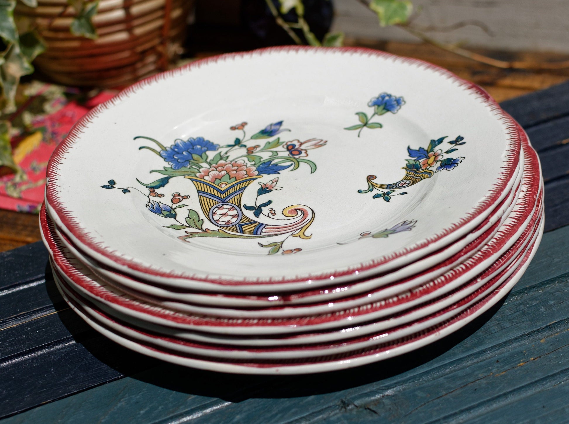 French Ironstone Plate Sarreguemines 1928 terre de fer faience