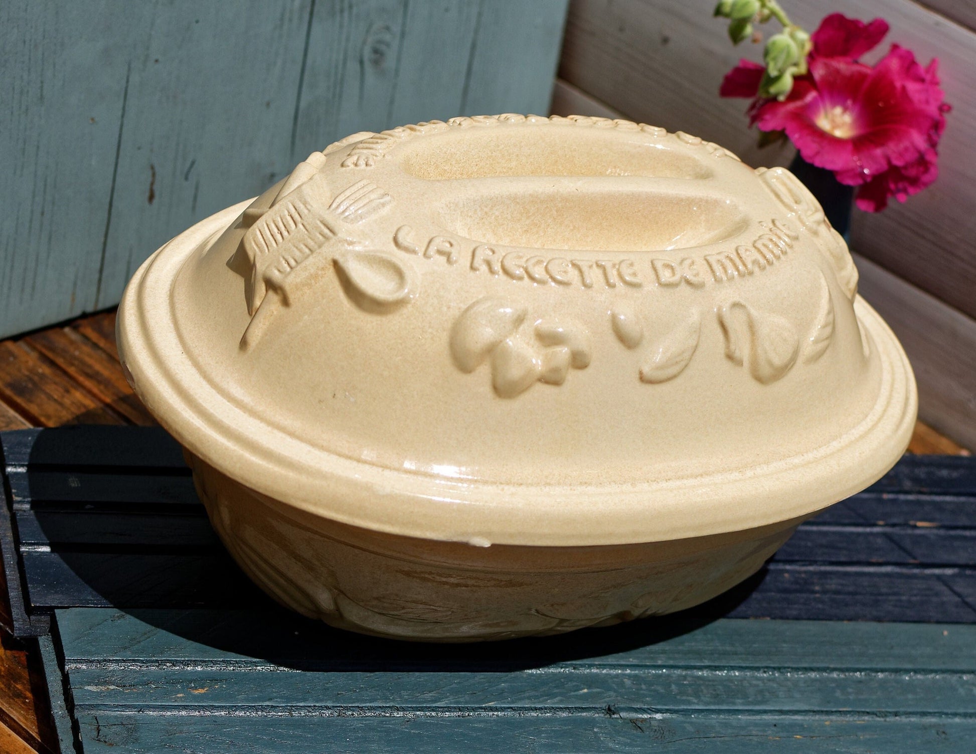 French Stoneware Cocotte Casserole Roasting Oven Pan Le Recette de Mamie