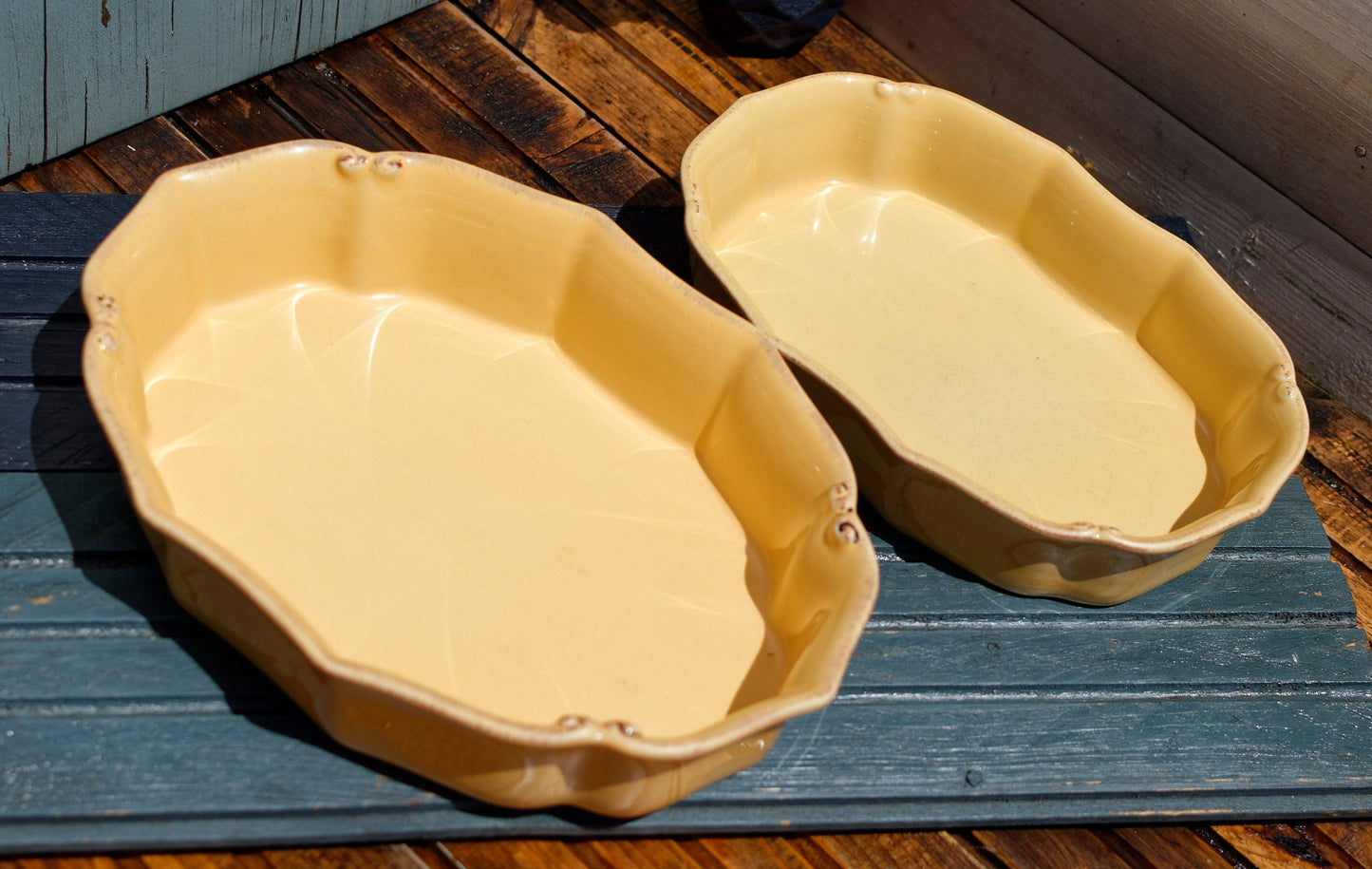 French Stoneware Serving Casserole Dish Now's Gres Stoneware Steinzeug Terre Cuit Set of 2