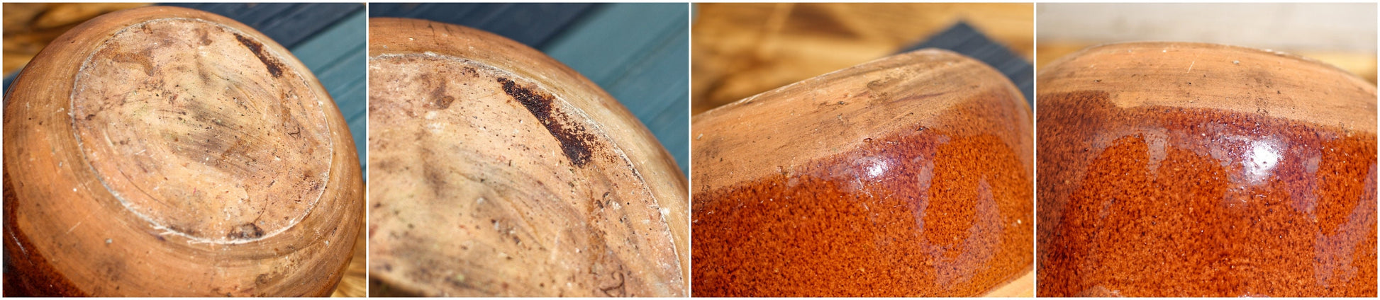 French Glazed Stoneware Serving Bowl with Handles Terre Cuit