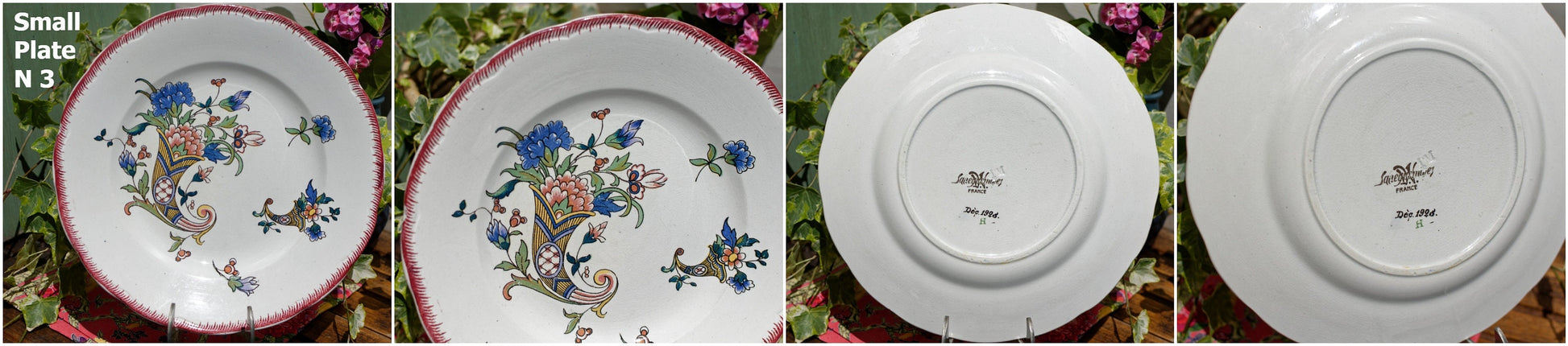 French Ironstone Plate Sarreguemines 1928 terre de fer faience