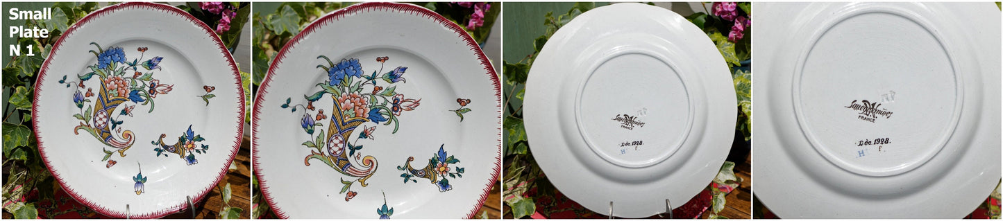 French Ironstone Plate Sarreguemines 1928 terre de fer faience