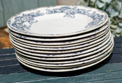 French Ironstone Small Plate Service Ceylan  Creil et Montereau Labrador depose terre de fer