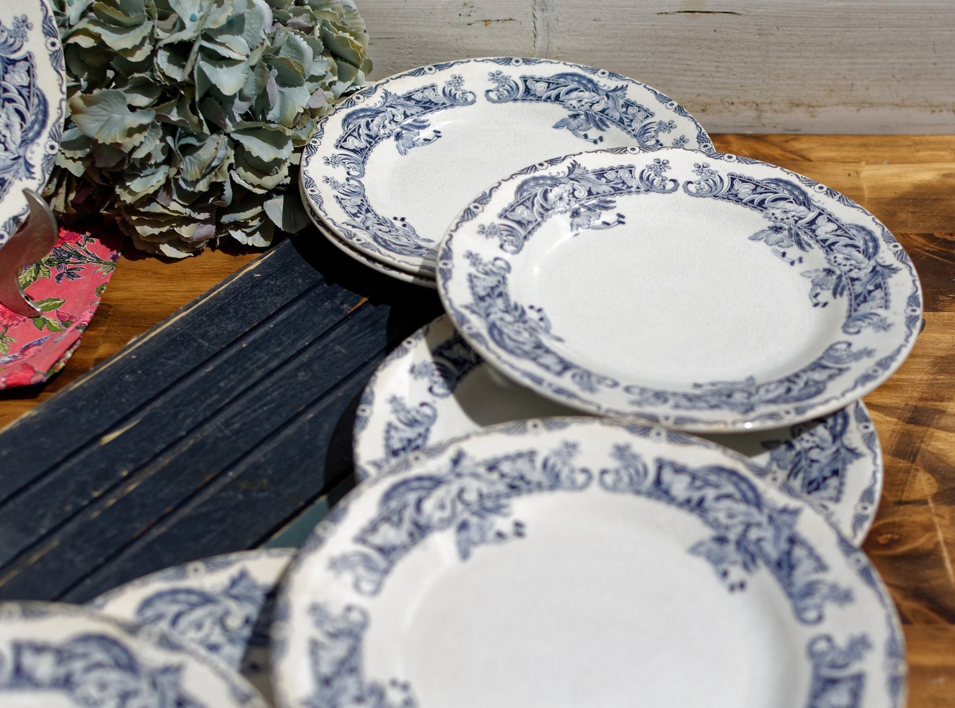 French Ironstone Small Plate Service Ceylan  Creil et Montereau Labrador depose terre de fer