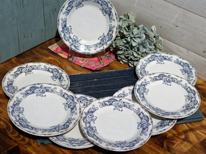 French Ironstone Small Plate Service Ceylan  Creil et Montereau Labrador depose terre de fer