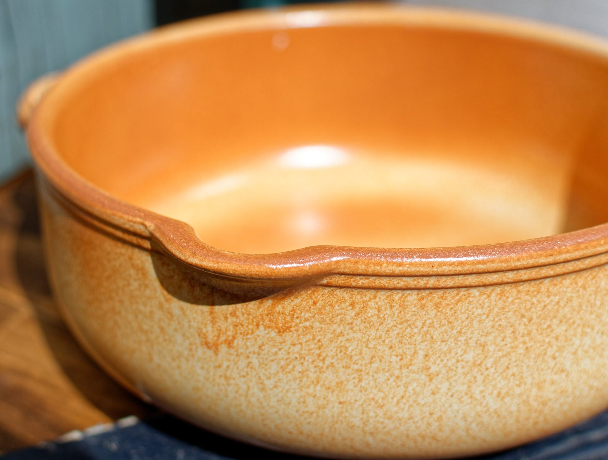 French Glazed Stoneware Serving Bowl Old Grespots DIGOIN FRANCE 8Poelons en terre cuites vernissée