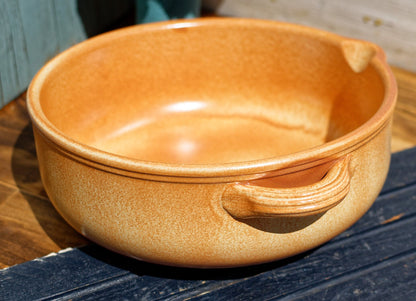 French Glazed Stoneware Serving Bowl Old Grespots DIGOIN FRANCE 8Poelons en terre cuites vernissée