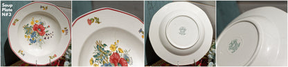 French German Ironstone Soup Plate OLD ABBEY WARE Fleurs Des Champs V & B.M SAAR Basin 1584 Villeroy & Boch