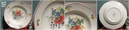 French German Ironstone Soup Plate OLD ABBEY WARE Fleurs Des Champs V & B.M SAAR Basin 1584 Villeroy & Boch