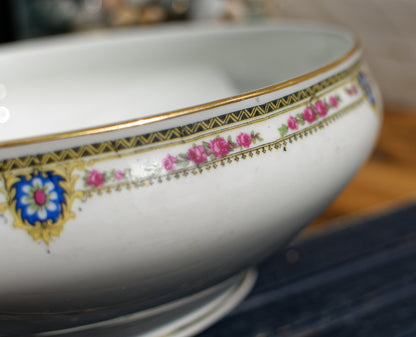 French Fine Porcelain Serving Bowl 1923-1944 LIMOGES France