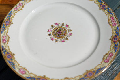 French Fine Porcelain Footed Cake Plate F.Legrand & Cie Limoges France