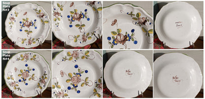 French Faience Hand-Painted Ironstone Plate Martres France Tolosane Moustier terre de fer