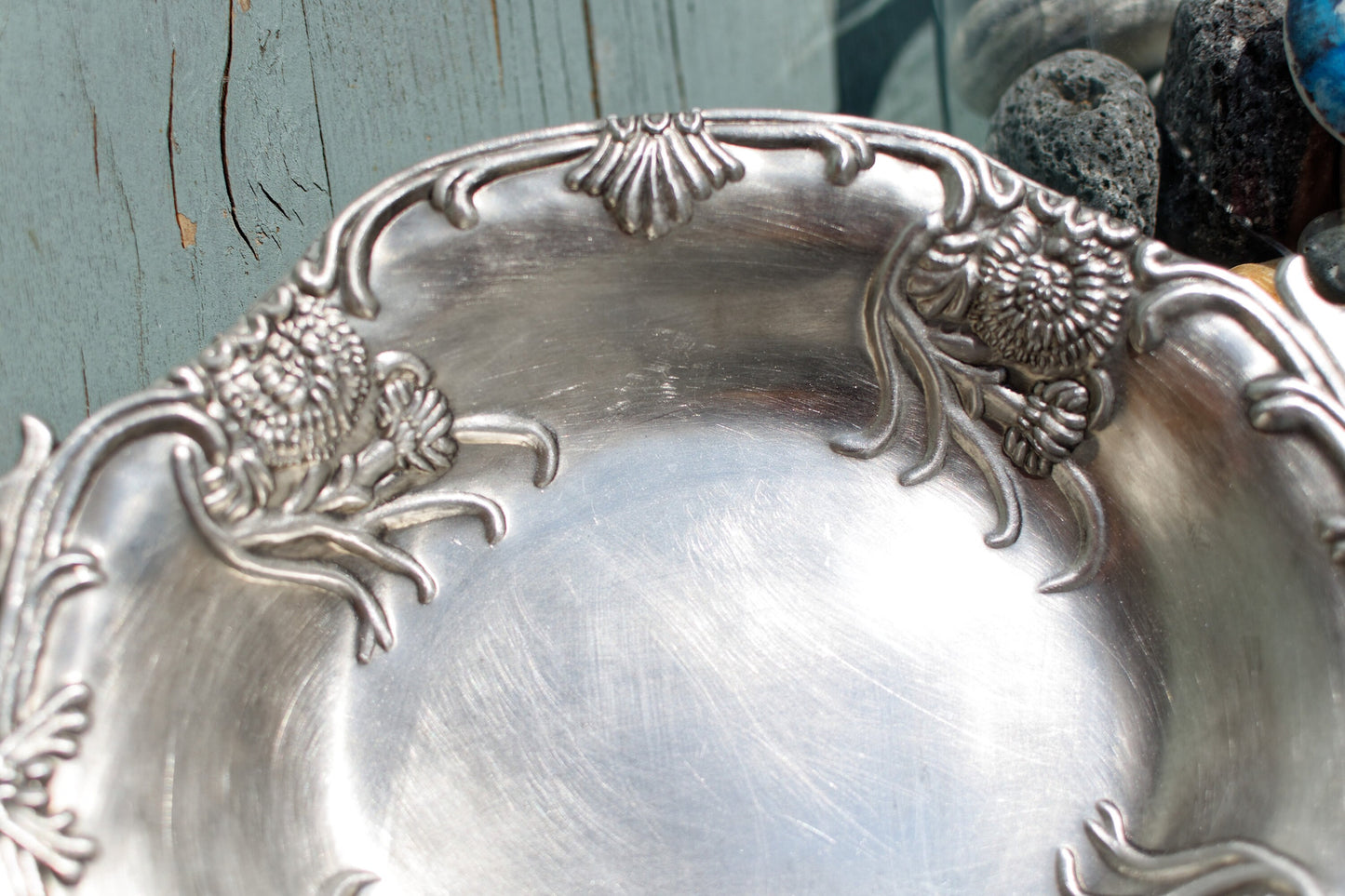 French Collective 97% Pewter Etain Silver Serving Tray TIN PEWTER ETAIN NNIX 97% Sn