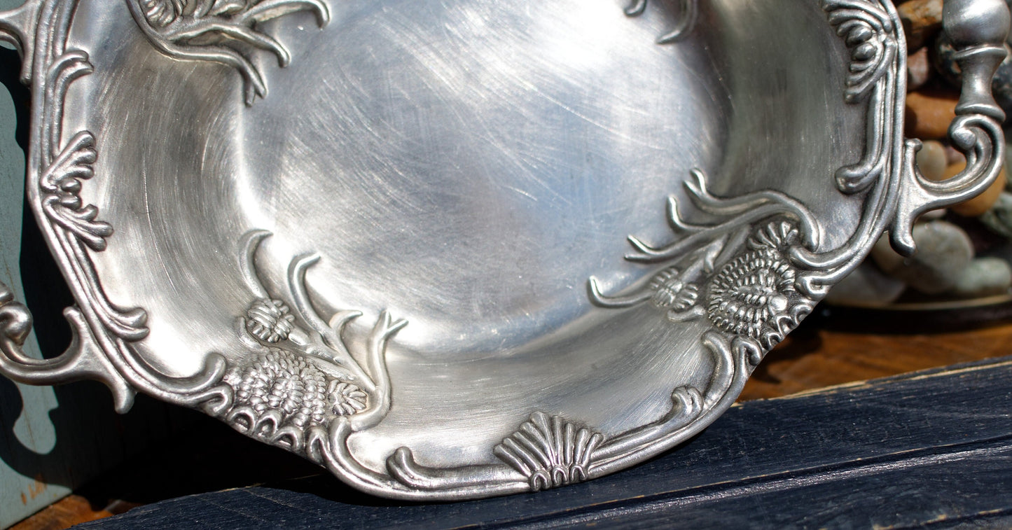 French Collective 97% Pewter Etain Silver Serving Tray TIN PEWTER ETAIN NNIX 97% Sn