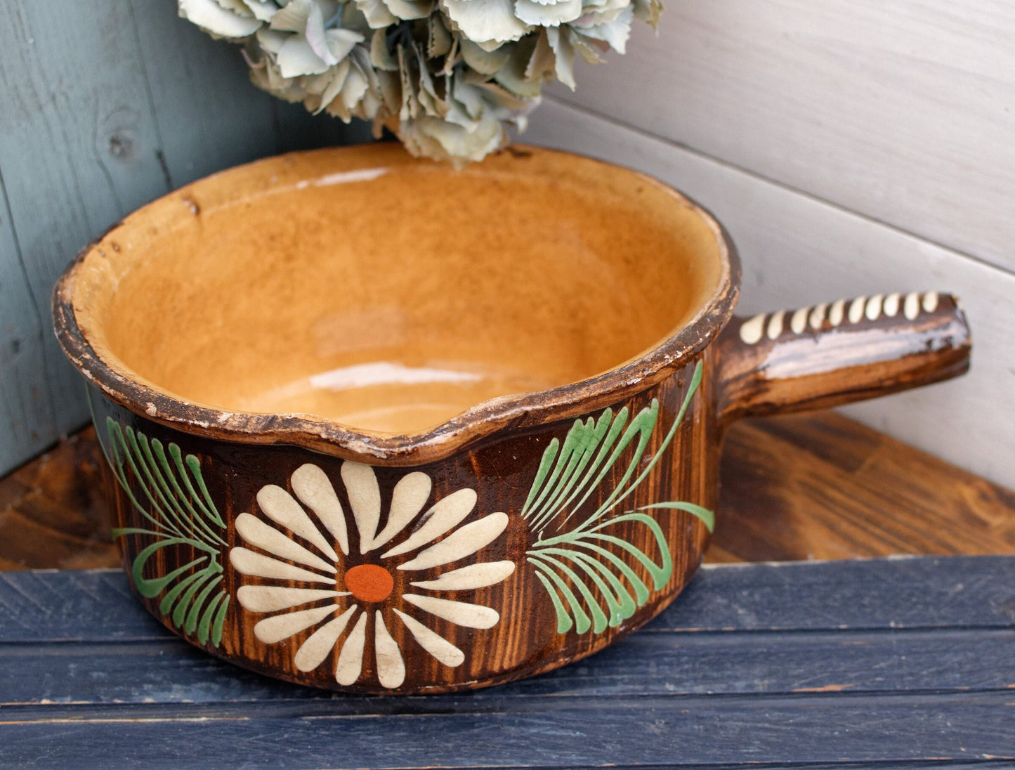 French Glazed Stoneware Gratin Pot ALSACE SOUFFLENHEIM Poelons en terre cuites vernissée