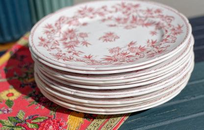  French Ironstone Red Transferware Small Plate Sarreguemines Terre de Fer