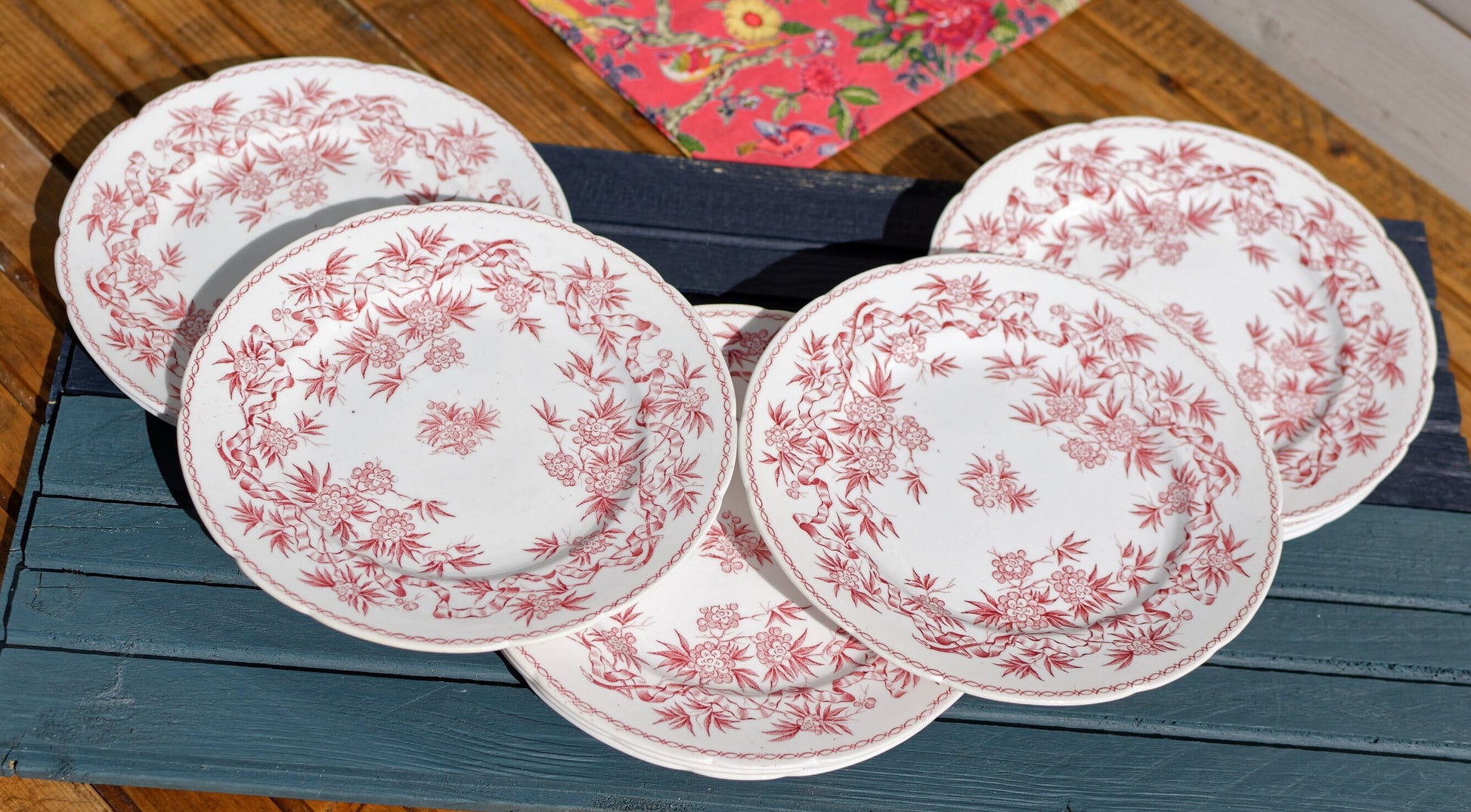  French Ironstone Red Transferware Small Plate Sarreguemines Terre de Fer