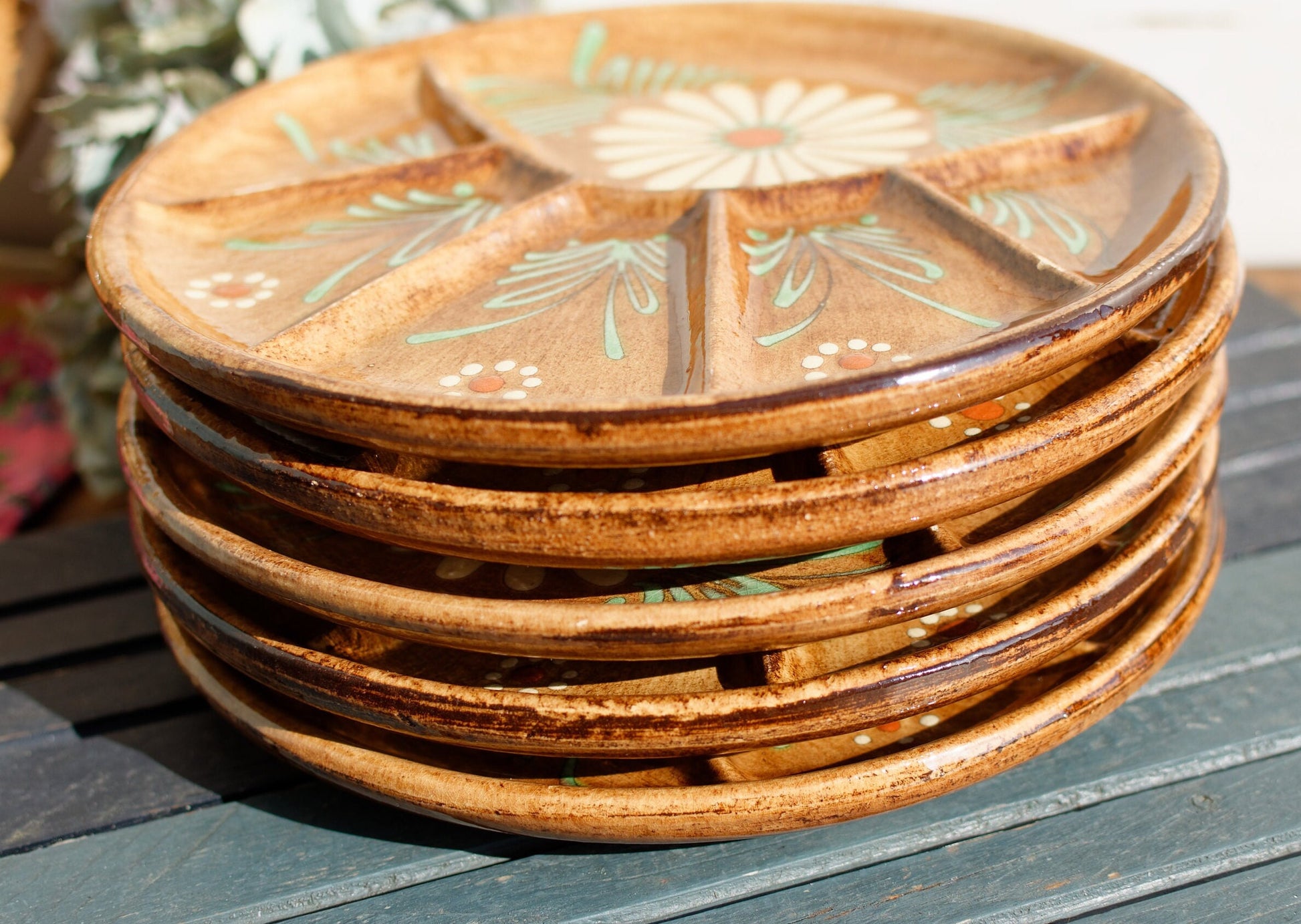 French Glazed Stoneware Fondue Plate ALSACE SOUFFLENHEIM Poelons en terre cuites vernissée