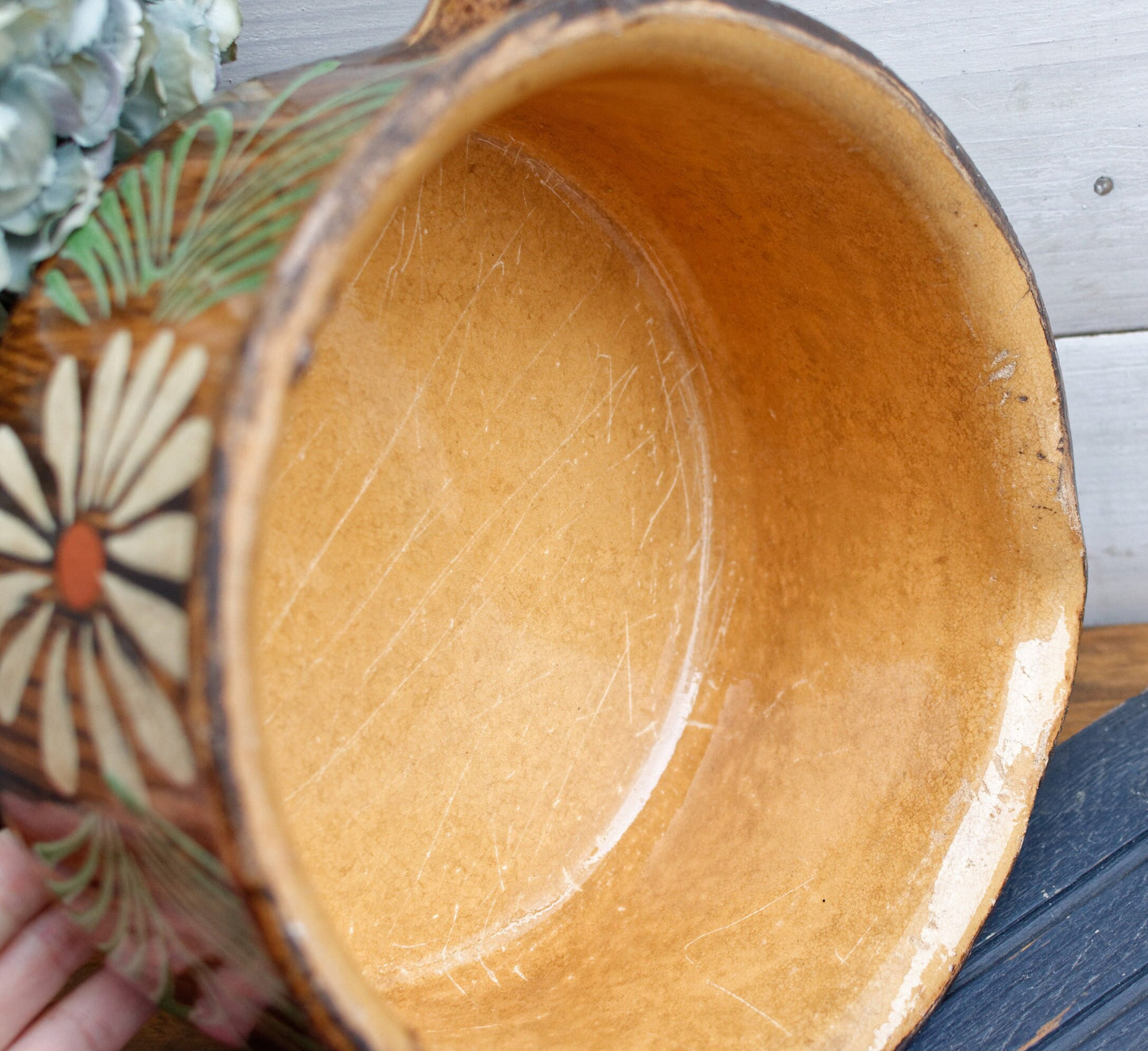 French Glazed Stoneware Gratin Pot ALSACE SOUFFLENHEIM Poelons en terre cuites vernissée