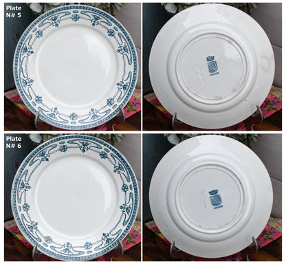 French Ironstone Blue transferware Plate MOGADOR St Amand Ste des Grands Établissements Céramiques Terre de Fer 