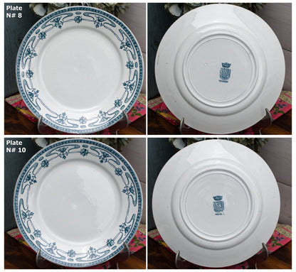 French Ironstone Blue transferware Plate MOGADOR St Amand Ste des Grands Établissements Céramiques Terre de Fer 