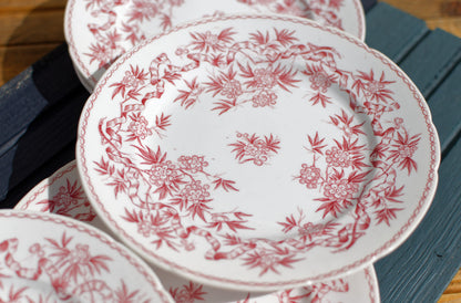  French Ironstone Red Transferware Small Plate Sarreguemines Terre de Fer