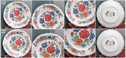 French Vintage Hand-Painted Ironstone Small Plate Sarreguemines VENCE terre de fer