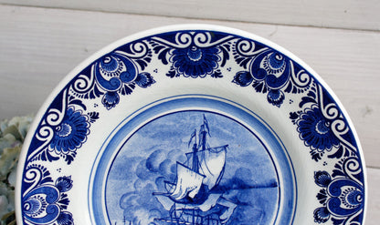 Vintage Collectible Hand-Painted Blue DELFTs Hanging Wall Plate ~ Brasserie Heineken ~ Made in Holland