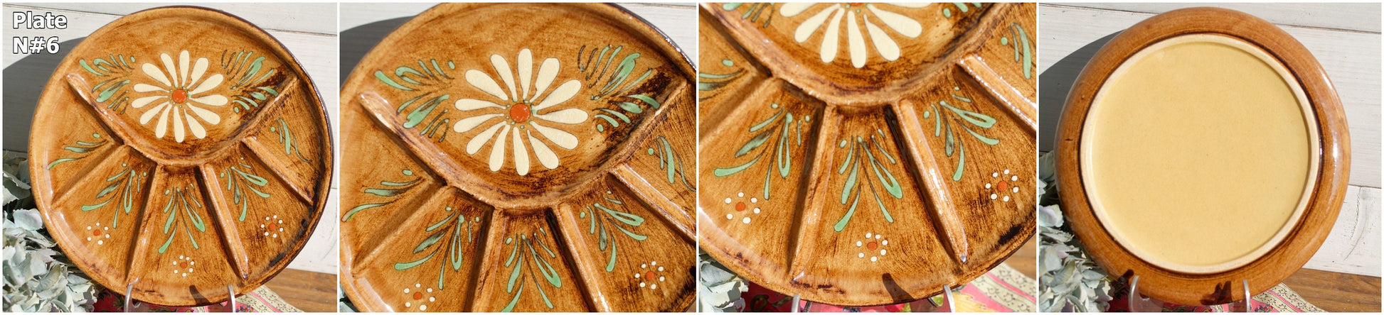 French Glazed Stoneware Fondue Plate ALSACE SOUFFLENHEIM Poelons en terre cuites vernissée