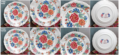 French Vintage Hand-Painted Ironstone Small Plate Sarreguemines VENCE terre de fer