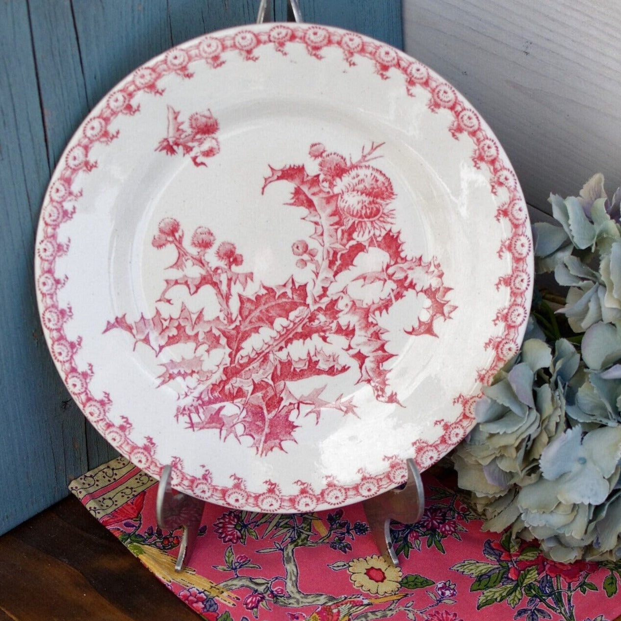 French Ironstone Red Plate CHARBONS Porcelaine opaque de Gien Terre de Fer 