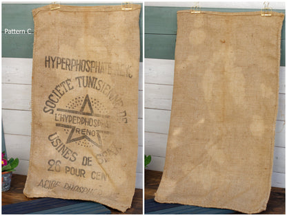 French Antique Grain Sack Farm Agricultural Advertising Jute Hessian Burlap Bag Potasse d'Alsace