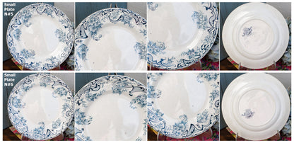 1897 ~ French Antique Ironstone Blue TRANSFERWARE Small Plate ~ "NEUILLY" Motif ~ S.F.G.B.N.G.R (La Société Française des Grands Bazars et de Nouvelles Galeries Réunis) Terre de Fer