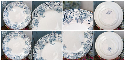 1897 ~ French Antique Ironstone Blue TRANSFERWARE Small Plate ~ "NEUILLY" Motif ~ S.F.G.B.N.G.R (La Société Française des Grands Bazars et de Nouvelles Galeries Réunis) Terre de Fer