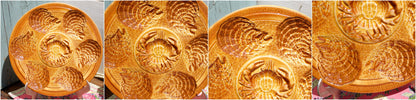 French Barbotine Majolica Style Brown Oyster Huître Plate L'Ateliers d'Art du Revernay France SARREGUEMINES