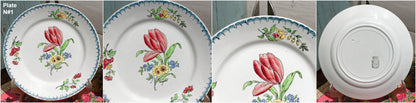 French Hand-Painted Ironstone Plate ST-AMAND Ste des Etablissement de Ceramique Made in France Terre de Fer