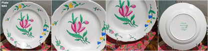 French Hand-Painted Ironstone Plate Sarreguemines France RIQUEWIHR Peint a la main Terre de Fer