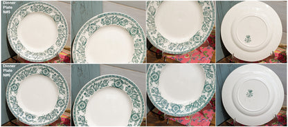 French Ironstone Green Transferware Plate TALMA LONGWY Terre de Fer