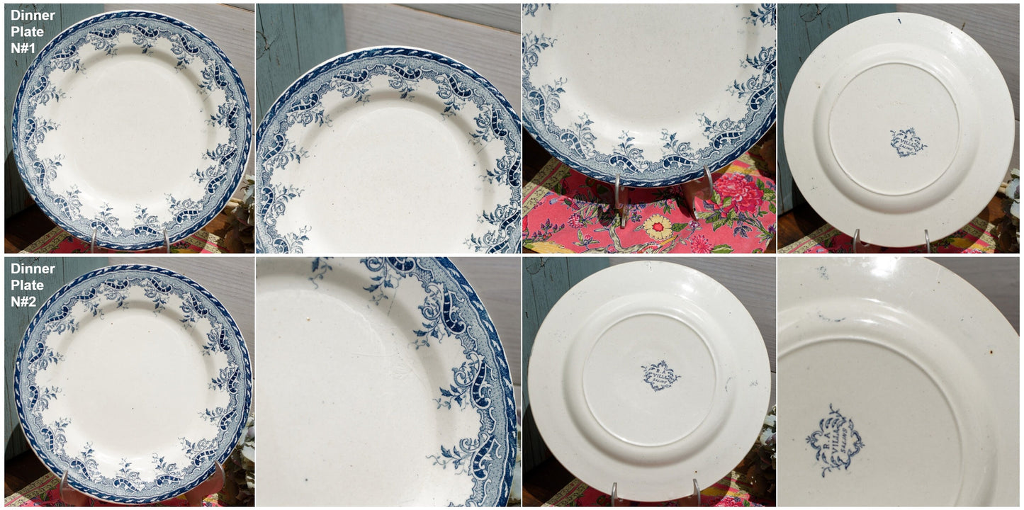 French Ironstone Dinner Plate R&A Villa Terre de Fer SALINS