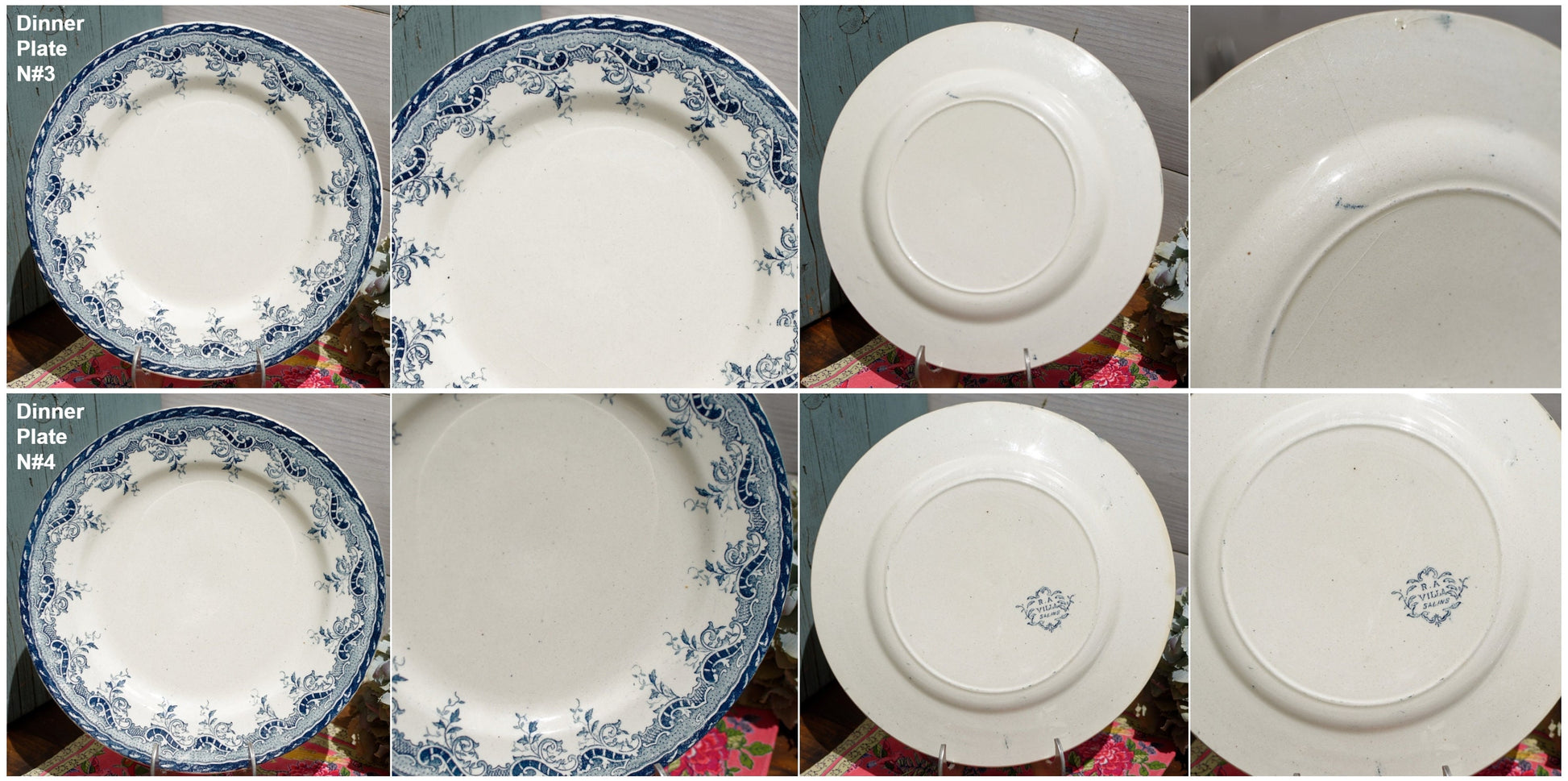 French Ironstone Dinner Plate R&A Villa Terre de Fer SALINS