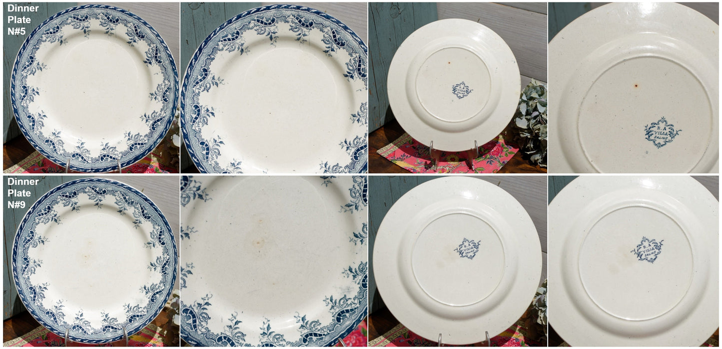 French Ironstone Dinner Plate R&A Villa Terre de Fer SALINS