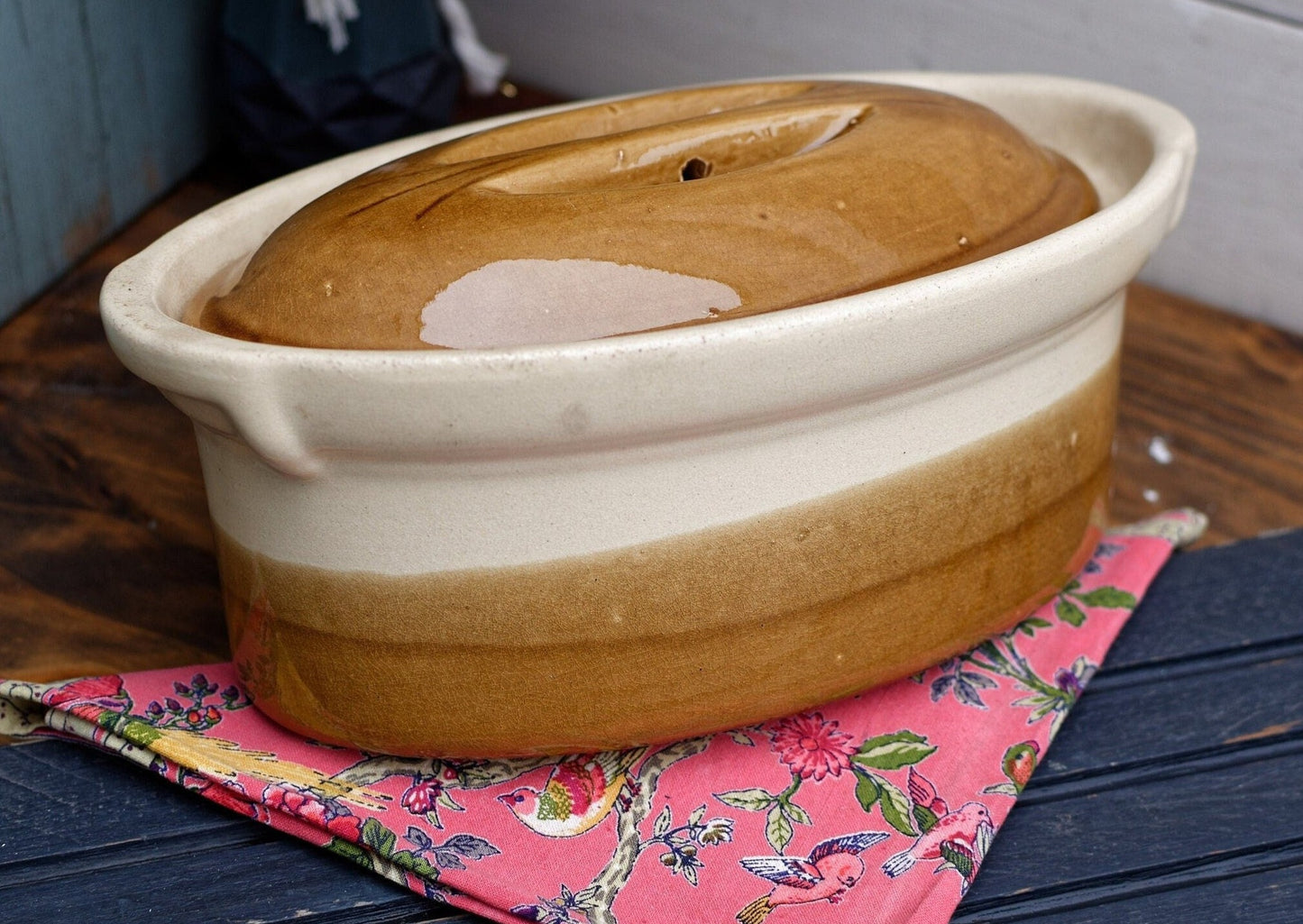 French Foie Gras Terrine Pot La Bourguignonne Made in France Casserole Dish Pate Stoneware Terre Cuit