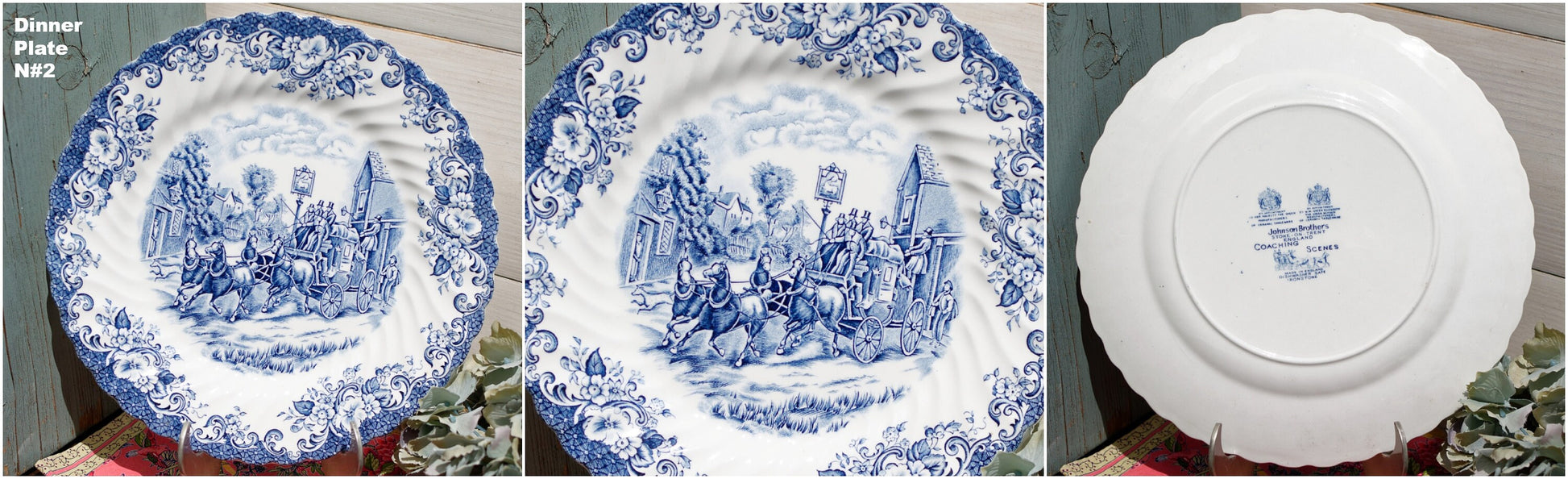 English Ironstone China Plate Coaching Scenes Made in England by Johnson Bros Ironstone Hunting Country