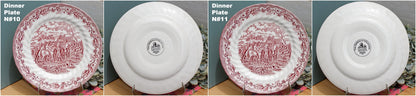 English Ironstone Red China Plate The Georgian Collection Churchill Made in England Dishwasher & Microwave safe