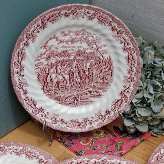 English Ironstone Red China Plate The Georgian Collection Churchill Made in England Dishwasher & Microwave safe