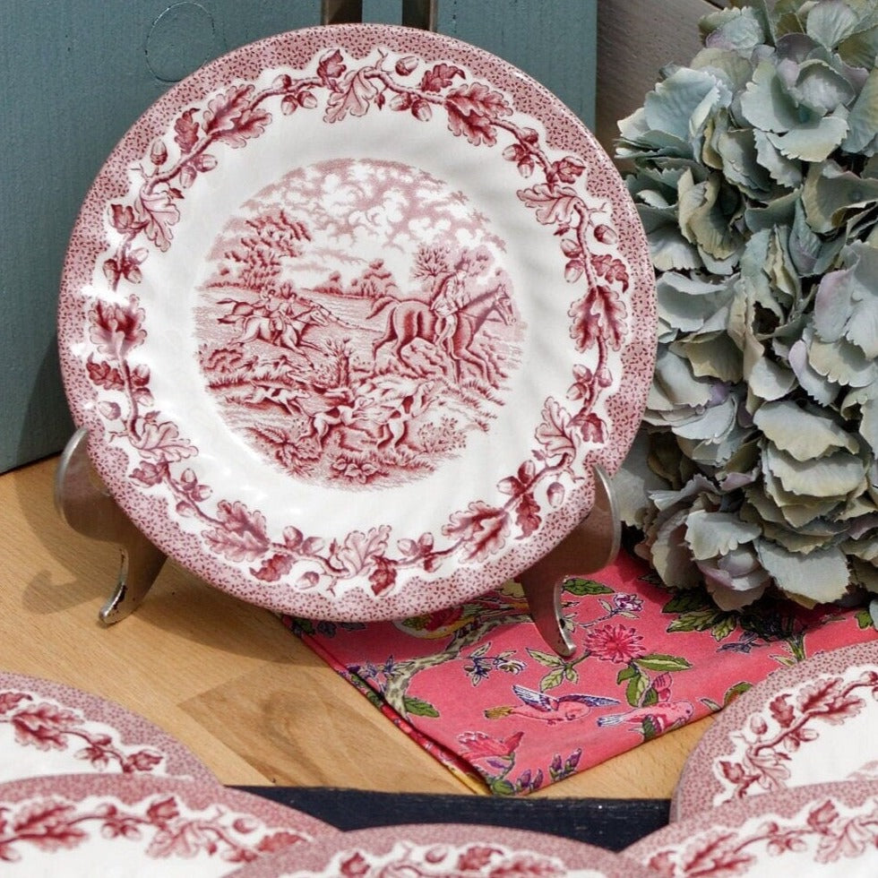 English Ironstone Red China Plate The Georgian Collection Churchill Made in England Dishwasher & Microwave safe