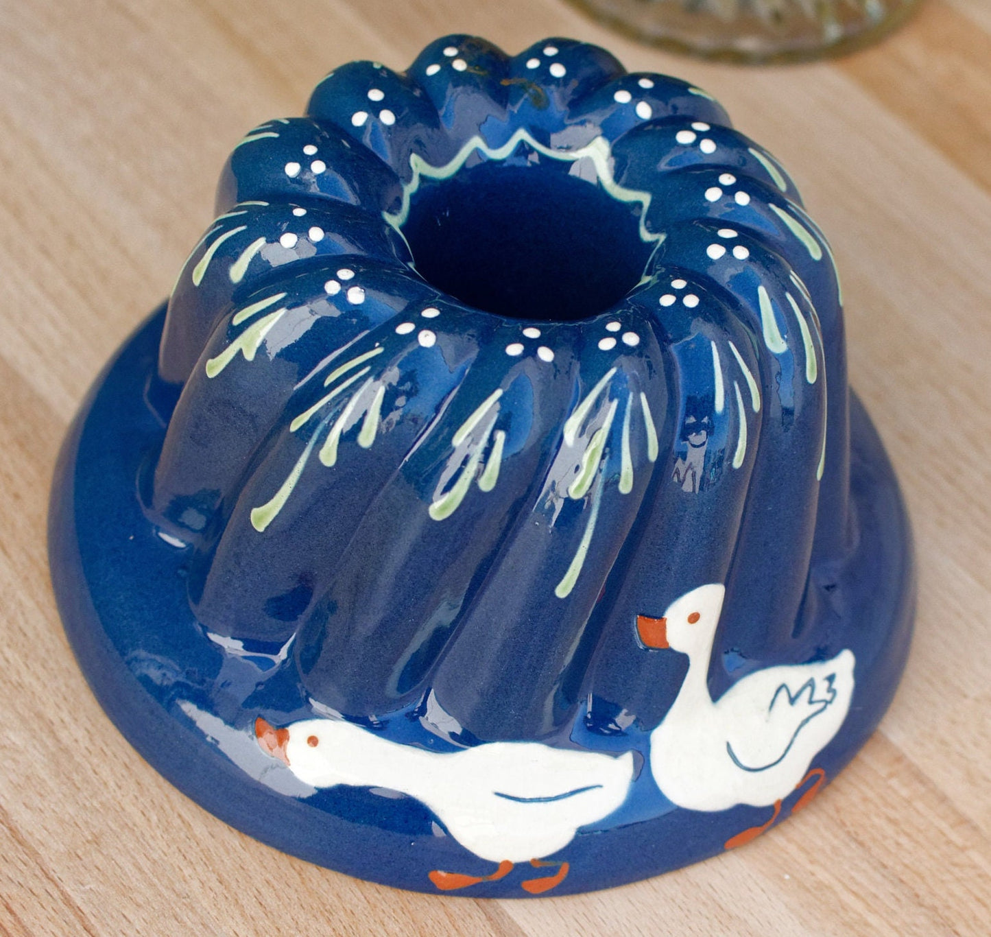 French Vintage Kugelhopf Alsace Theme Glazed Bundt Baking Mold 