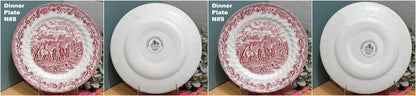 English Ironstone Red China Plate The Georgian Collection Churchill Made in England Dishwasher & Microwave safe